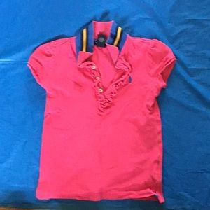 Pink Polo by Ralph with striped collar